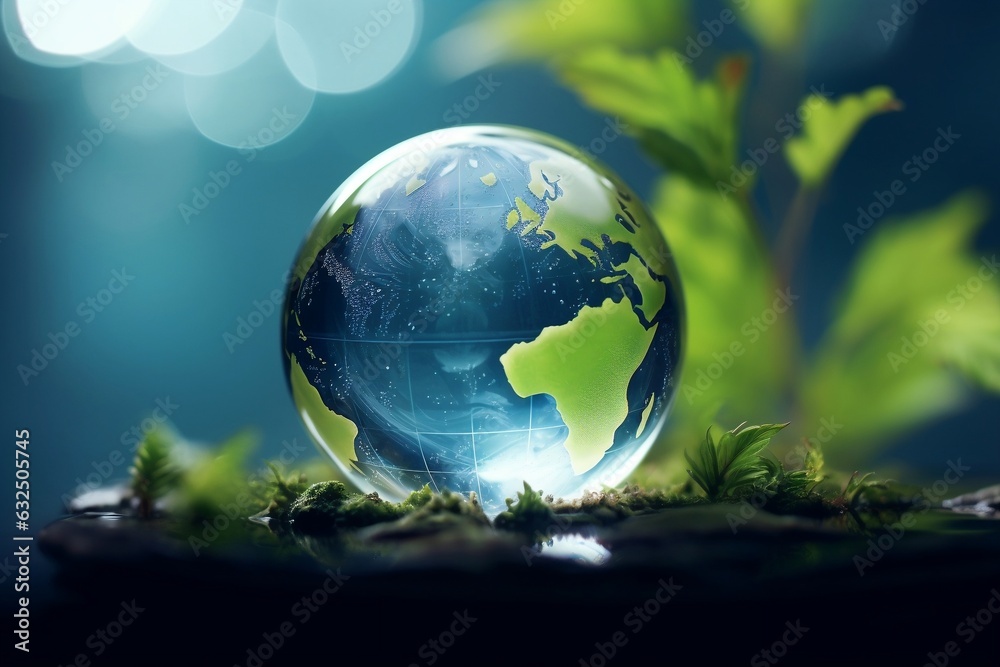 Earth Day. Planet, Mother Earth, globe. World in a drop, Generative Ai