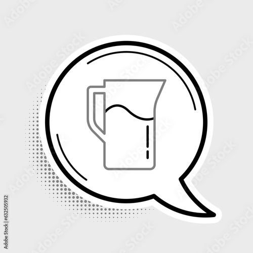 Line Milk jug or pitcher icon isolated on grey background. Colorful outline concept. Vector