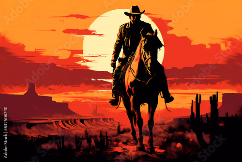 Western Cowboy Portrait Poster