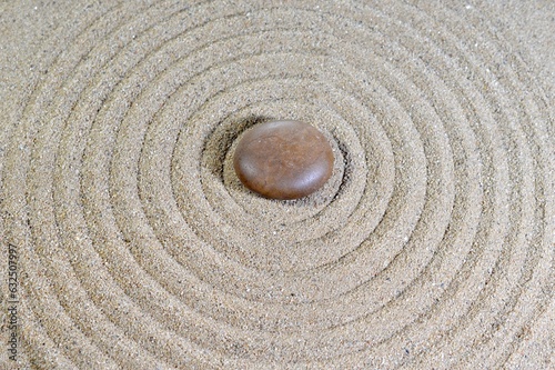 Photography zen stone on the sand