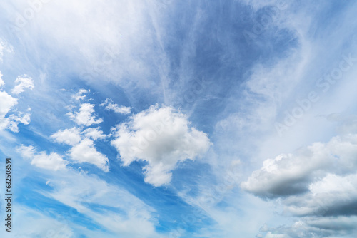 Fototapeta Naklejka Na Ścianę i Meble -  blue sky background with tiny clouds