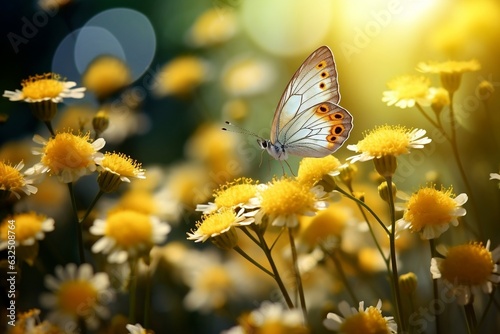 Joyful Lively Yellow Spring Summer Snapshot. Generative AI © Umar