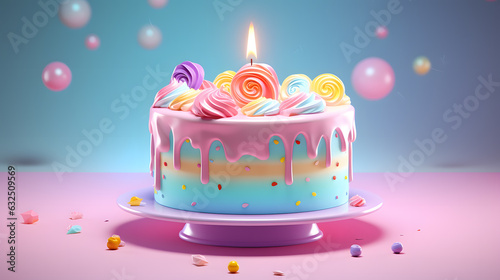 Colorful rainbow colors cake illustration