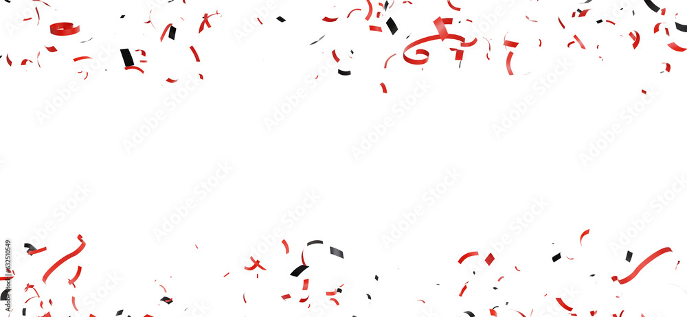 Fototapeta premium 3d render of red confetti group flying.