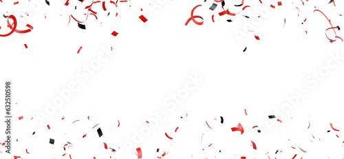 3d render of red confetti group flying.