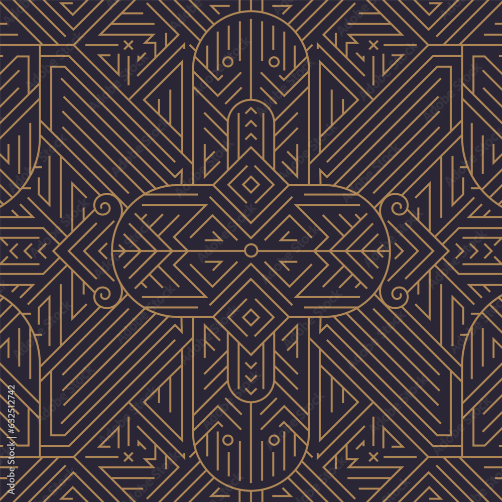 Vector abstract geometric line pattern, seamless art deco, gatsby style background. Golden retro luxury ornament. Elegant, fancy design for wallpaper print, packaging, wrapping paper. Vector abstract geometric line pattern, seamless art deco, gatsby style background. Golden retro luxury ornament. Elegant, fancy design for wallpaper print, packaging, wrapping paper.