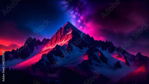 Rocky mountain, cinematic night view