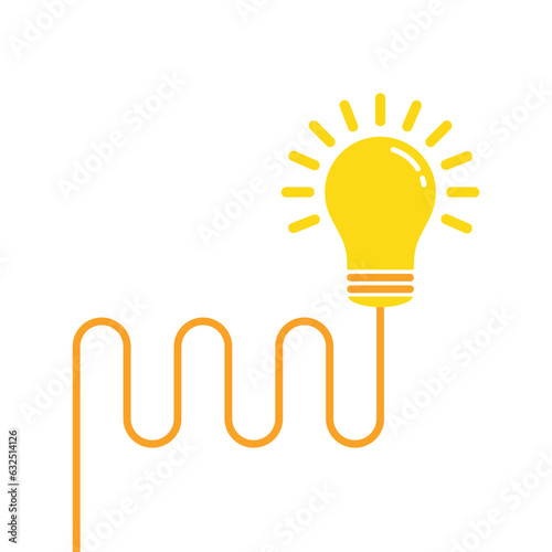 new strategy idea with yellow lightbulb icon. flat cartoon simple trend modern efficient info logotype graphic design web element isolated on white. concept of invention power sign or quiz pictogram