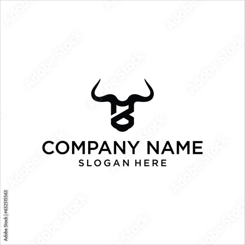 Bull horn looking letter B, vector logo