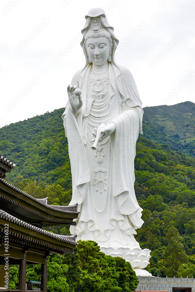Asia's largest buddhist Guanyin statue at Tsz Shan Monastery in Hong Kong
