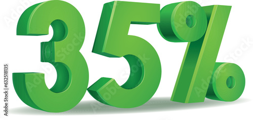 Percentage vector in green color, 35