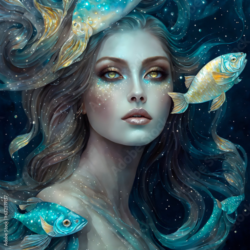 beautiful woman Pisces zodiac photo