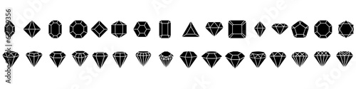 Diamond icons vector set. gemstone illustration sign collection. jewel symbol.