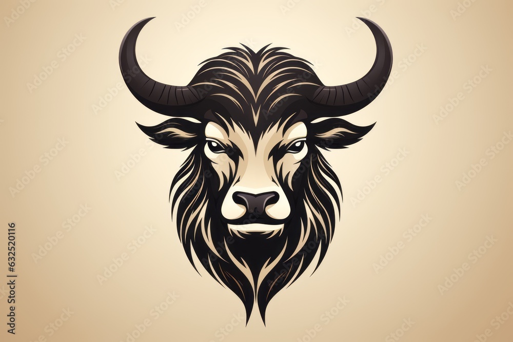 Logo of animal with horns. Beautiful illustration picture. Generative AI