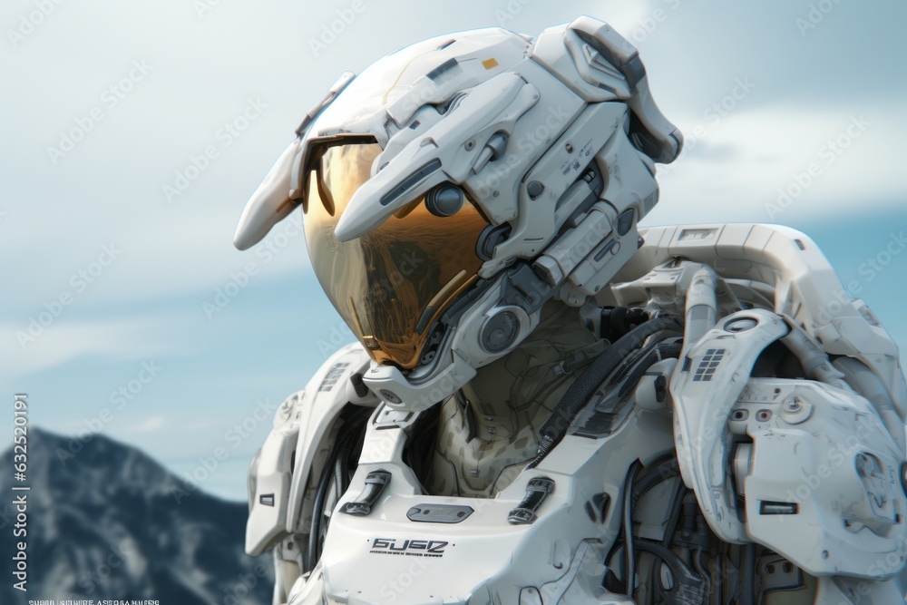 Fototapeta premium Person in space clothes. Beautiful illustration picture. Generative AI