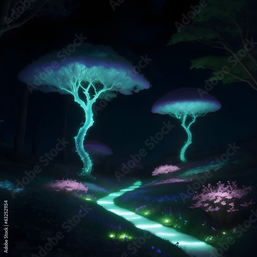 Bioluminescent Enchanted Forest