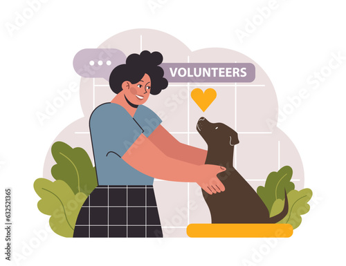 Charity. Volunteer help homeless animals, take care of the animal