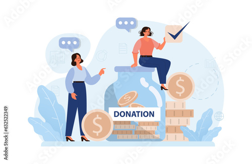Charity. Volunteers community take care of people in need. Idea of care