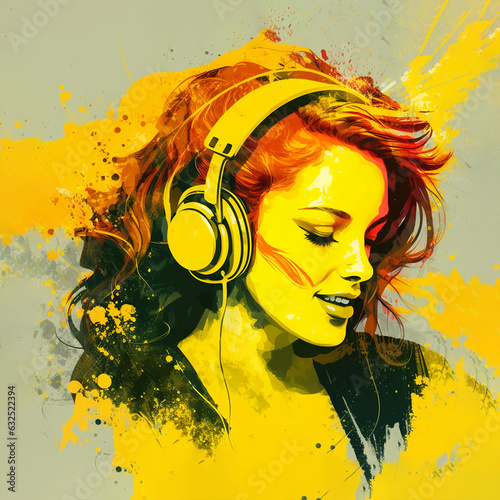 drawing of a white European girl in abstract realistic style