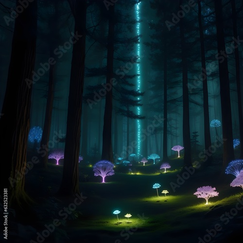Floral Bioluminescent Enchanted Forest