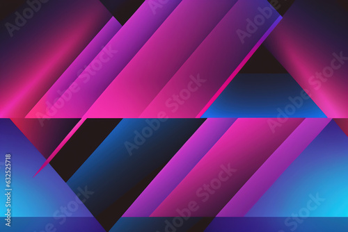 Neon background geometric design pink blue stripes