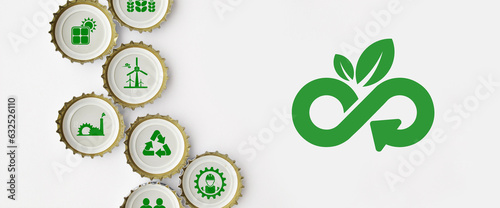 circular economy icons on white background	