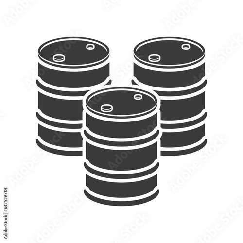 Metal barrels glyph icon isolated on white background.Vector illustration.