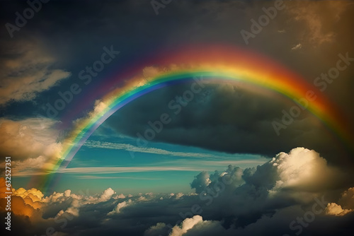 Rainbow sky overcoming problem hopeful dream
