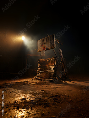 abandoned house at night