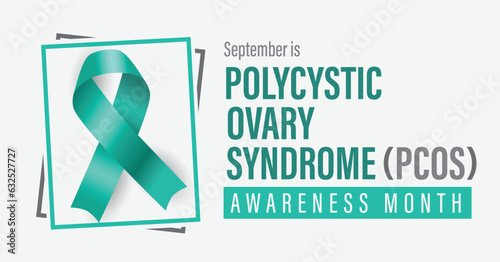 September is Polycystic Ovary Syndrome PCOS Awareness Month. Template for background, banner, card, poster with text inscription. Vector EPS10 illustration photo