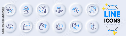 Support, Best friend and Blood line icons for web app. Pack of Helping hand, Electric app, Myopia pictogram icons. Search people, Smile, Strategy signs. Leadership, Wash hands. Vector