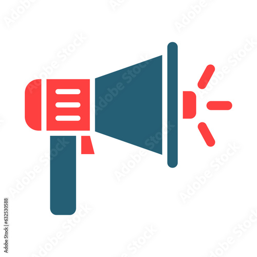 Announcement Glyph Two Color Icon Design
