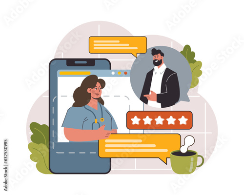 Telemedicine. Online consultation with a doctor. Remote medical