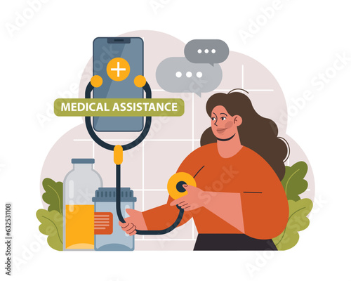 Telemedicine. Online consultation with a doctor. Remote medical