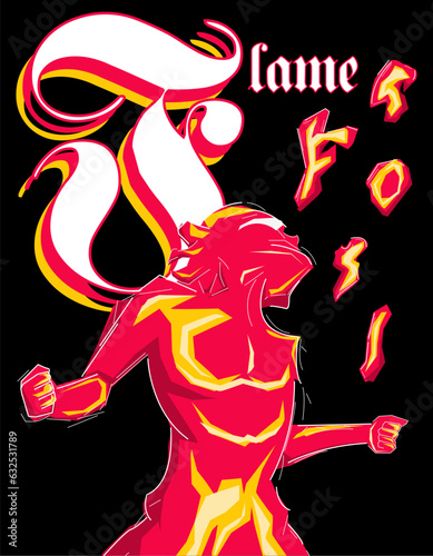 Flame graphic artwork streetwear design for t shirt clothing