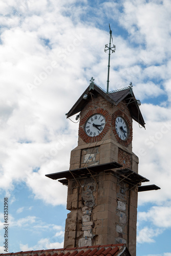 Old clock tower in Lavrio, Greece