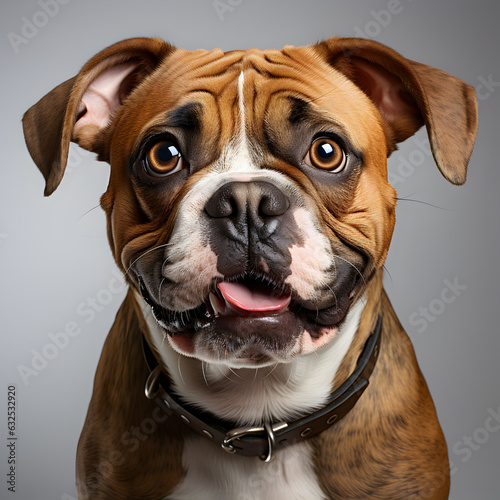 Charming Bulldog on White Background Capturing the Adorable Essence of a Purebred Canine Companion in a Studio Shot, Ai Generative
