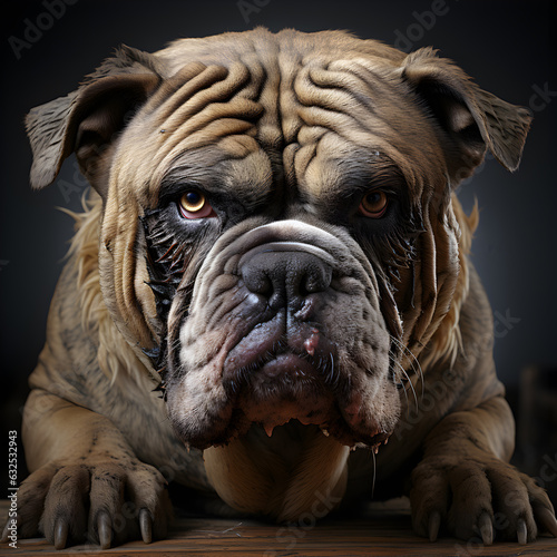 Charming Bulldog on White Background Capturing the Adorable Essence of a Purebred Canine Companion in a Studio Shot, Ai Generative 