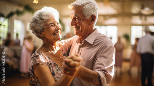 A senior couple participating in a community dance class Generative AI