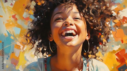 A close-up of a person's joyful expression, spreading happiness Generative AI
