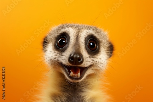 Playful and Bewildered Meerkat with Enlarged Eyes. Generative AI