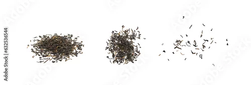 Panel kuchenny z motywem Black Tea Leaves Isolated, High Quality Black Tea Pile, Dry Organic Indian Drink, Black Tea Leaves on White