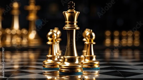 Luxury gold chess piece of king and pawn