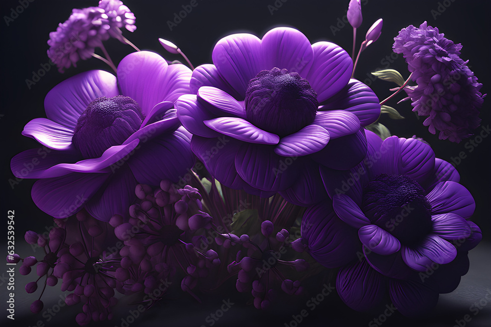 purple flowers. Generative AI purple flowers. Generative AI