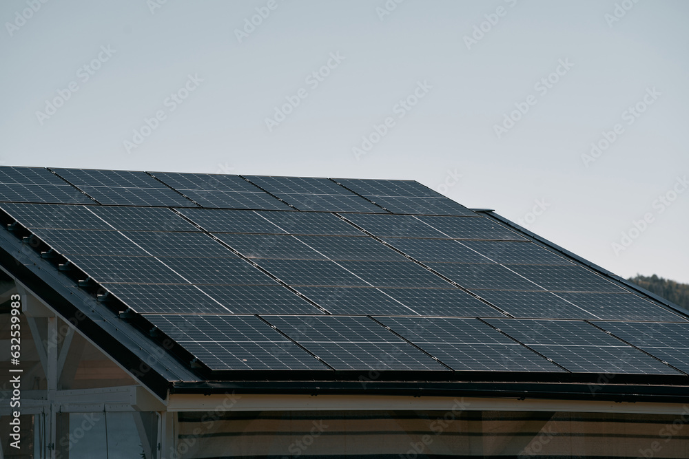 Sustainable Modern House with Solar Panels. A Beautiful Blend of Style and Renewable Energy. House with solar panels. Concept of sustainable and renewable energy. Sustainable Modern House with Solar Panels. A Beautiful Blend of Style and Renewable Energy. House with solar panels. Concept of sustainable and renewable energy.