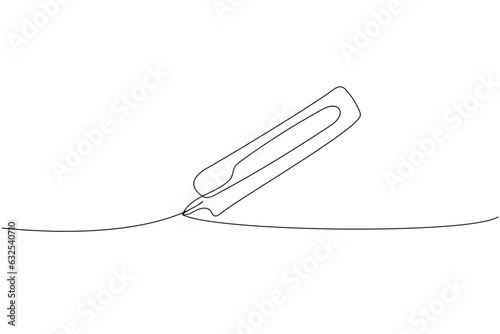 Blood lancets, Blood Testing, medical supplies, equipment one line art. Continuous line drawing of medication, needle, healthcare, clinical, disposable, tool, narcotic, healthy