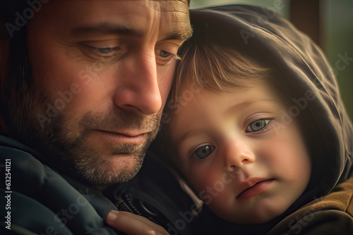 Father and little Son: Loving Care and Protection