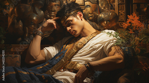 Wallpaper Mural A portrait of Joseph interpreting Pharaoh's dream in an ancient setting Generative AI Torontodigital.ca