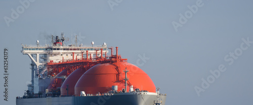LNG TANKER - A ship with a cargo of gas on sea