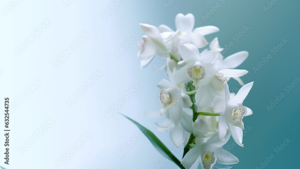 White dendrobium nobile orchid flower background, Flowers composition as background project graphic design White dendrobium nobile orchid flower background, Flowers composition as background project graphic design